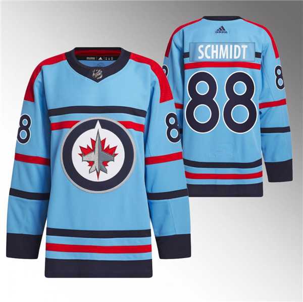 Men%27s Winnipeg Jets #88 Nate Schmidt Light Blue Anniversary Primegreen Stitched Jersey Dzhi